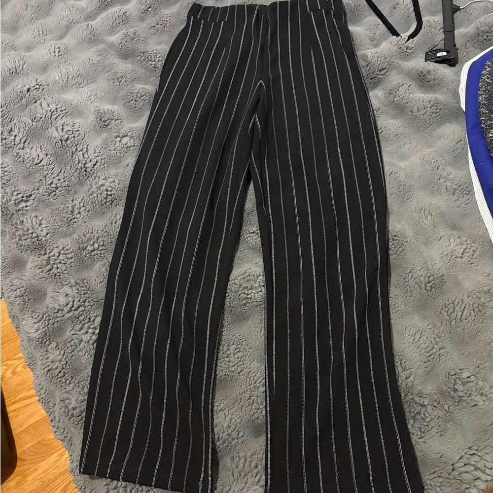 Black Striped Women's Pants